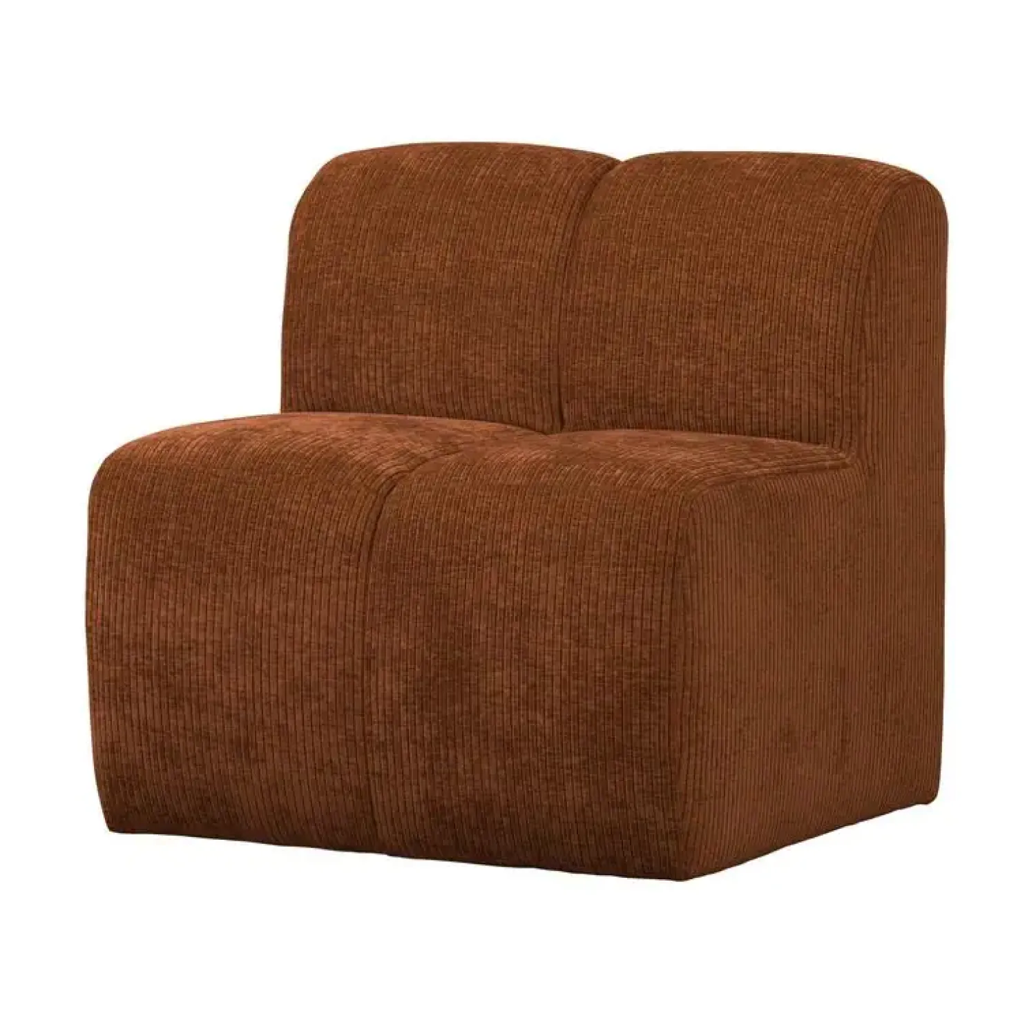 WOOOD Eetkamerbanken|Eetkamerbanken|Mojo Eetkamerbank Met Rugleuning Ribstof Roestbruin 84cm