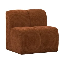 WOOOD Eetkamerbanken|Eetkamerbanken|Mojo Eetkamerbank Met Rugleuning Ribstof Roestbruin 84cm