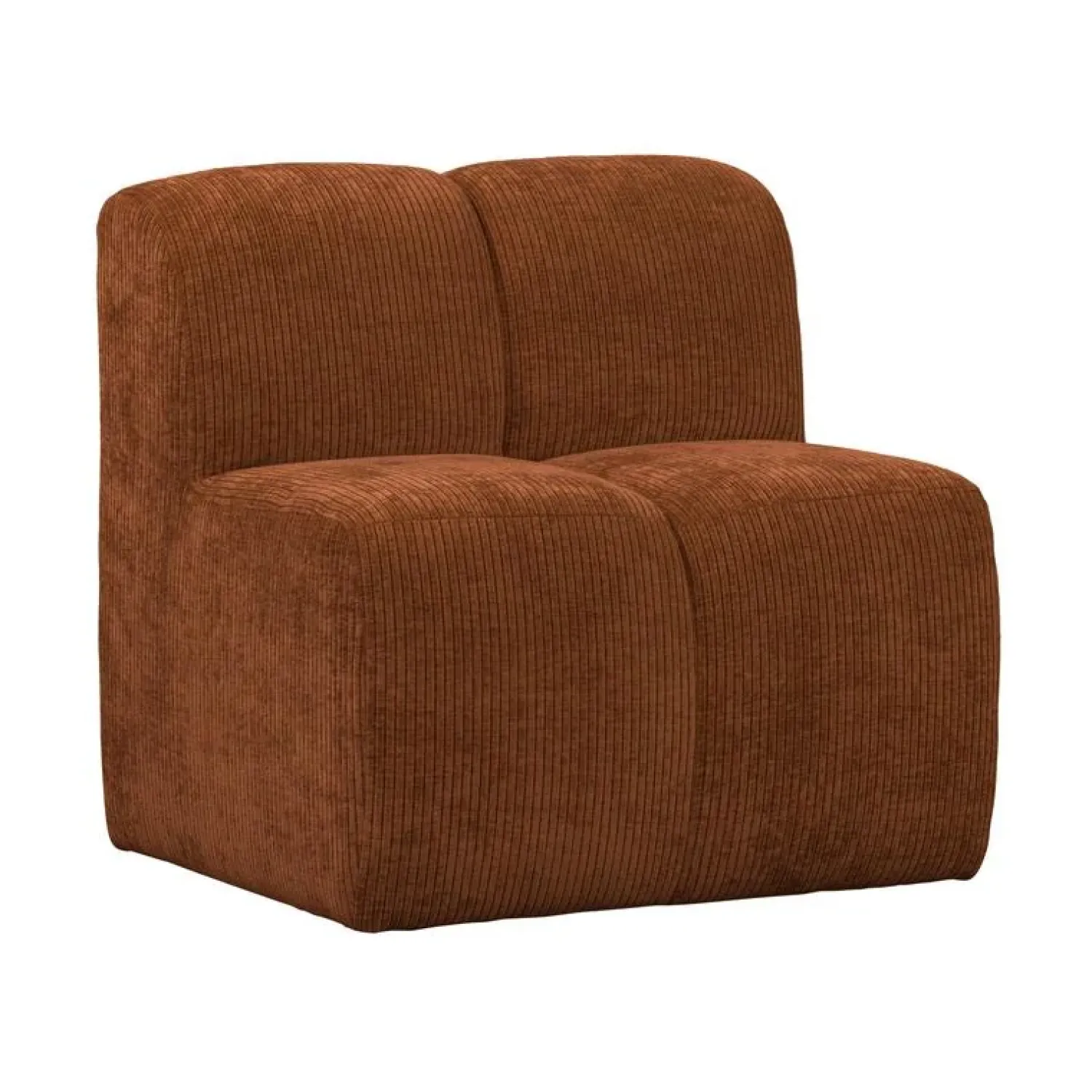 WOOOD Eetkamerbanken|Eetkamerbanken|Mojo Eetkamerbank Met Rugleuning Ribstof Roestbruin 84cm