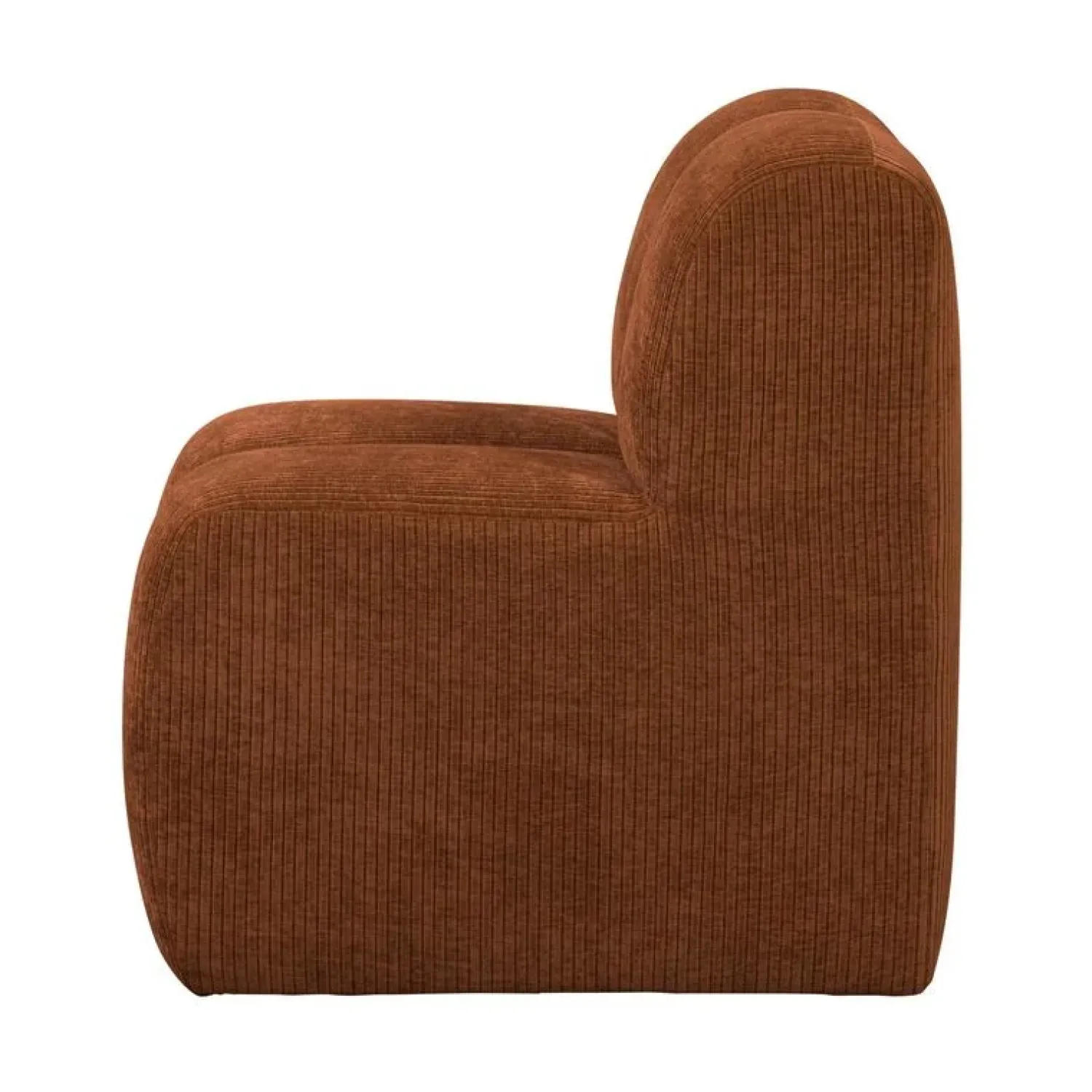WOOOD Eetkamerbanken|Eetkamerbanken|Mojo Eetkamerbank Met Rugleuning Ribstof Roestbruin 84cm