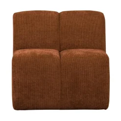 WOOOD Eetkamerbanken|Eetkamerbanken|Mojo Eetkamerbank Met Rugleuning Ribstof Roestbruin 84cm