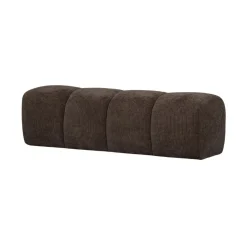 WOOOD Eetkamerbanken|Eetkamerbanken|Mojo Eetkamerbank Ribstof Bruin 164cm