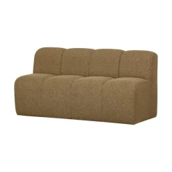 WOOOD Eetkamerbanken|Eetkamerbanken|Mojo Eetkamerbank Rugleuning Bouclé Geel/Bruin Melange 164cm