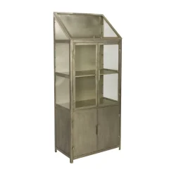 Dutchbone Vitrinekasten|Industriele Kasten|Monviso Vitrinekast Messing 64cm