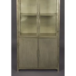 Dutchbone Vitrinekasten|Industriele Kasten|Monviso Vitrinekast Messing 64cm