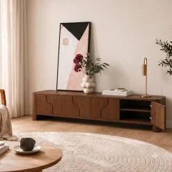 Vane Living Industriele Kasten|Tv Meubels|Moos Tv meubel walnoot 200cm