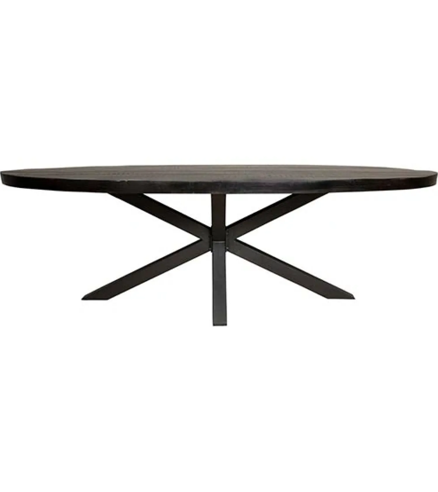Furndea Eettafels|Morada eettafel industrieel ovaal mangohout zwart 180cm