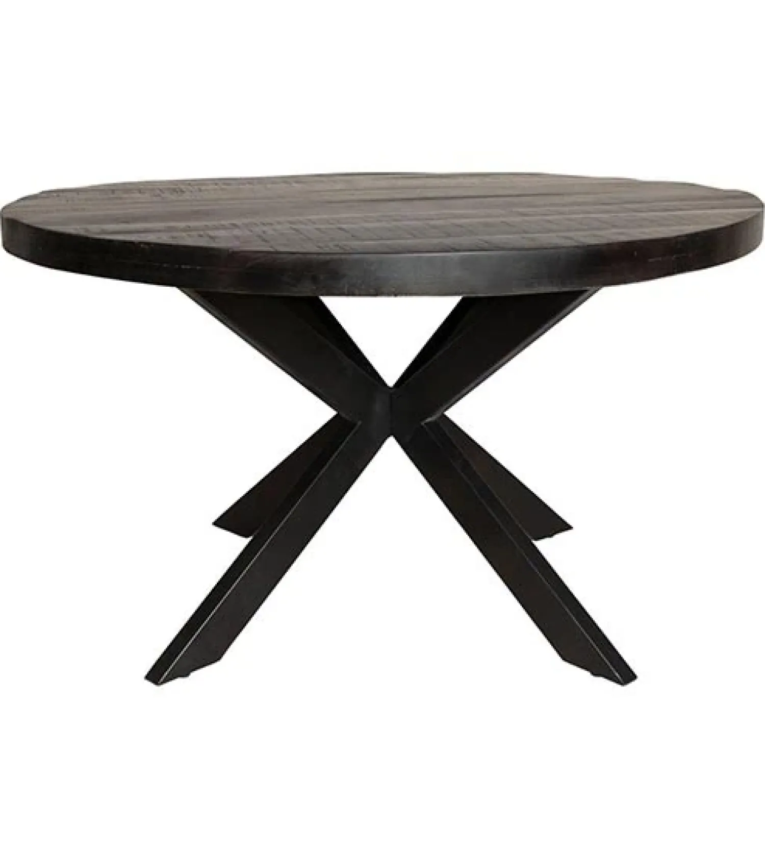 Furndea Eettafels|Morada eettafel industrieel rond mangohout zwart 130cm
