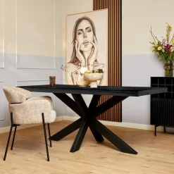 Furndea Eettafels|Morada eettafel industrieel rechthoek mangohout zwart