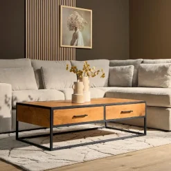 Furndea Salontafels|Morada salontafel industrieel rechthoek Warm mangohout
