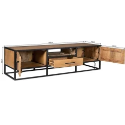 Furndea Industriele Kasten|Tv Meubels|Morada tv meubel industrieel Warm mangohout 180cm