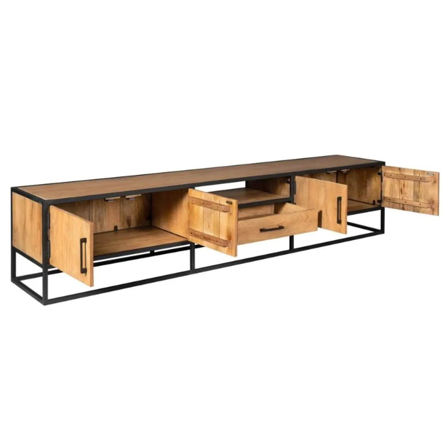 Furndea Industriele Kasten|Tv Meubels|Morada tv meubel industrieel Warm mangohout 240cm
