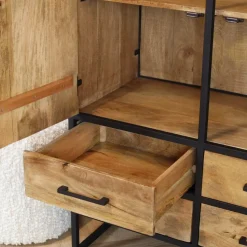 Furndea Wandkasten|Industriele Kasten|Morada Wandkast naturel Mangohout 90cm