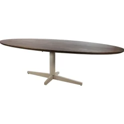 Mysons Eettafels|Morgan Eettafel ovaal Walnoot - Beige onderstel 240cm