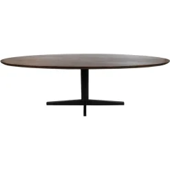 Mysons Eettafels|Morgan Eettafel ovaal Walnoot - Zwart onderstel 190cm