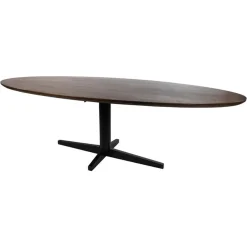 Mysons Eettafels|Morgan Eettafel ovaal Walnoot - Zwart onderstel 240cm