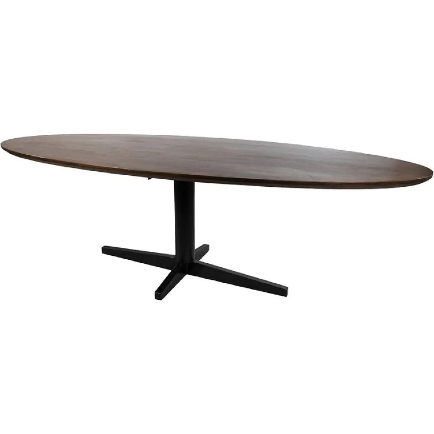 Mysons Eettafels|Morgan Eettafel ovaal Walnoot - Zwart onderstel 240cm