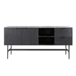 Kalfort Dressoirs|Industriele Kasten|Morina Dressoir mangohout Zwart 170cm