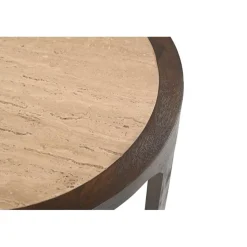 Furndea Bijzettafels|Moritz Bijzettafel Creme Travertin 60 cm