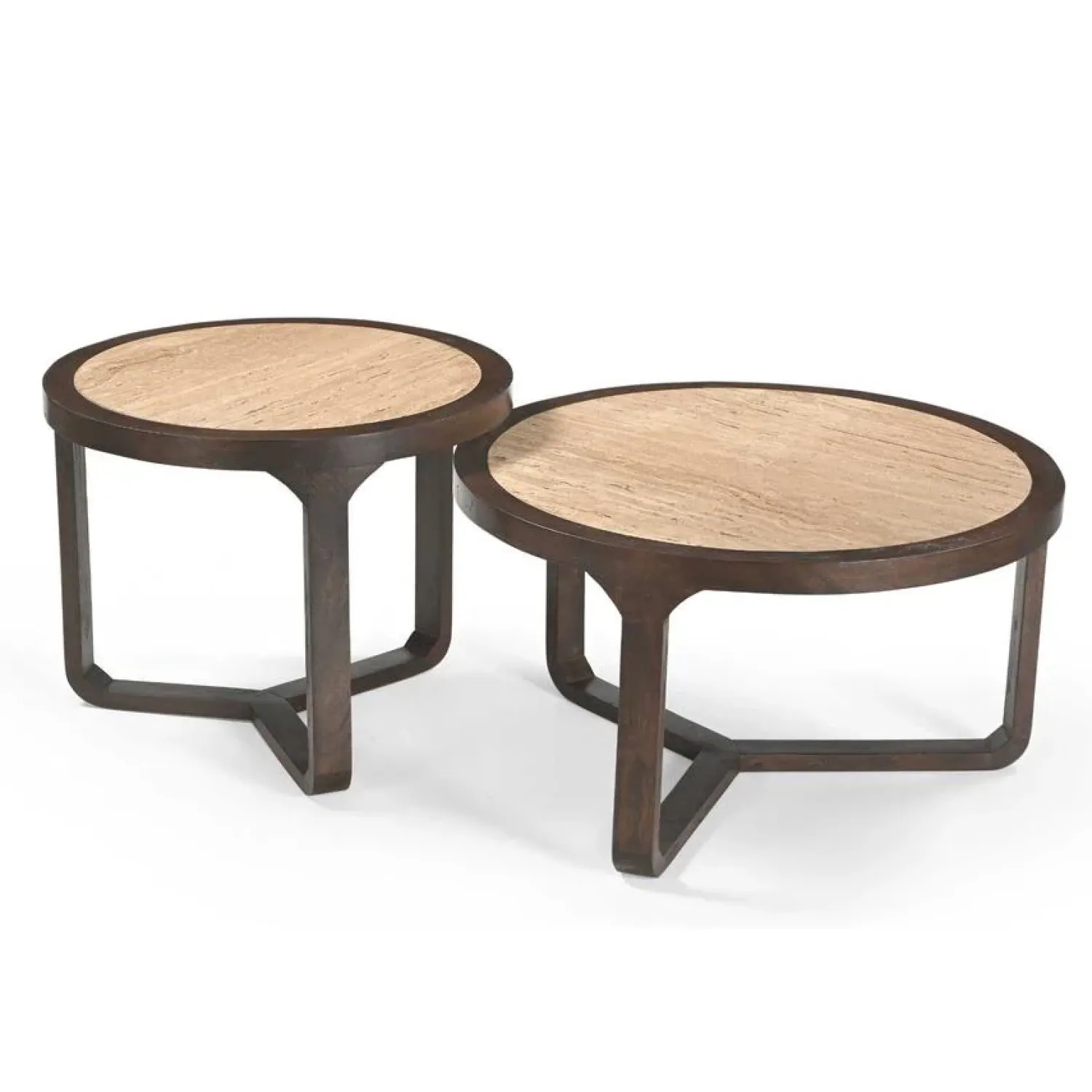 Furndea Salontafels|Moritz Salontafel rond Creme Travertin 75 cm