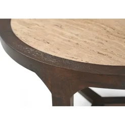 Furndea Salontafels|Moritz Salontafel rond Creme Travertin 75 cm