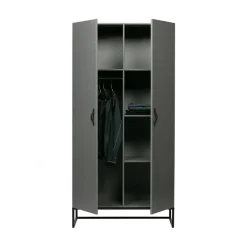 WOOOD Industriele Kasten|Kledingkasten|Morris Kast Dennenhout Leem 100cm