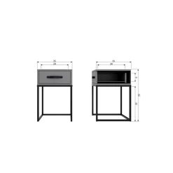 WOOOD Nachtkastjes|Industriele Kasten|Morris Nachtkast Dennenhout Leem 35cm