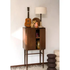 Dutchbone Wandkasten|Industriele Kasten|Morrison Wandkast Walnoot 62cm