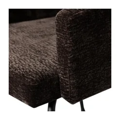 WOOOD Eetkamerstoelen|Mount Eetkamerstoel Met Armleuning Chenille Donkerbruin