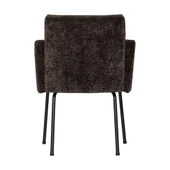 WOOOD Eetkamerstoelen|Mount Eetkamerstoel Met Armleuning Chenille Donkerbruin