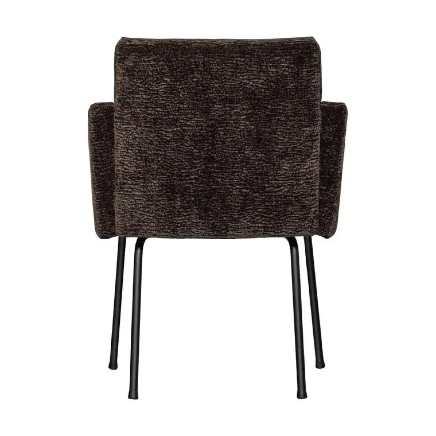 WOOOD Eetkamerstoelen|Mount Eetkamerstoel Met Armleuning Chenille Donkerbruin