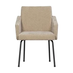 WOOOD Eetkamerstoelen|Mount Eetkamerstoel Met Armleuning Chenille Zand