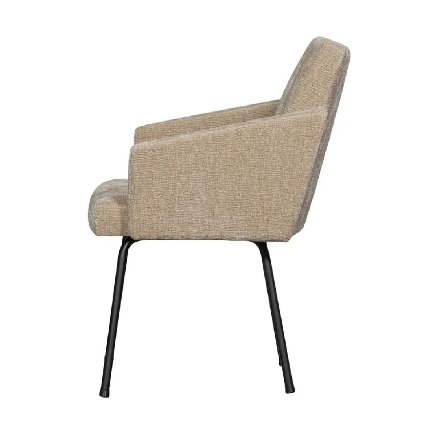 WOOOD Eetkamerstoelen|Mount Eetkamerstoel Met Armleuning Chenille Zand