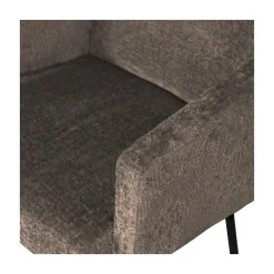 WOOOD Eetkamerstoelen|Mount Eetkamerstoel Met Armleuning Grof Geweven Grijs/Bruin