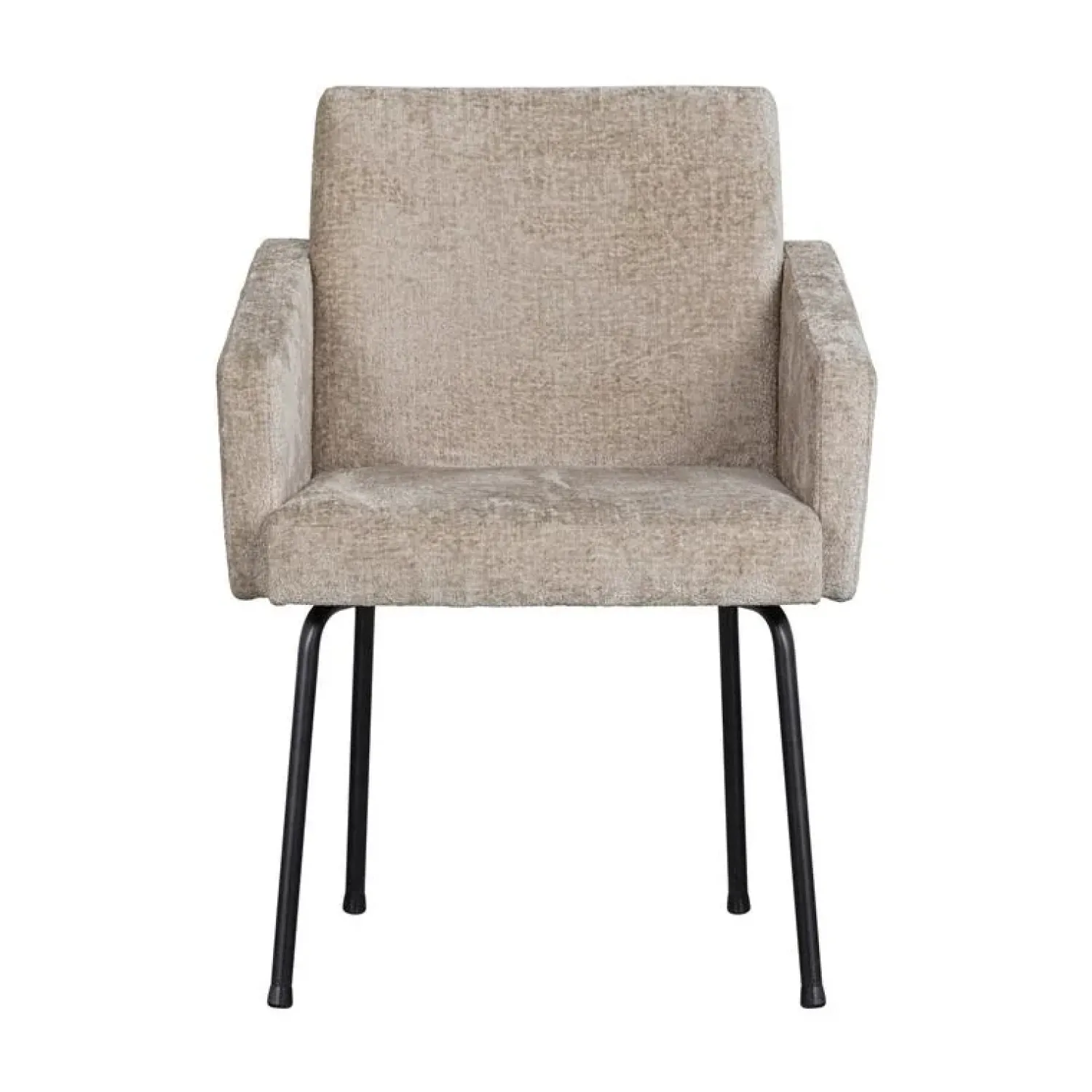 WOOOD Eetkamerstoelen|Mount Eetkamerstoel Met Armleuning Grof Geweven Stof Naturel