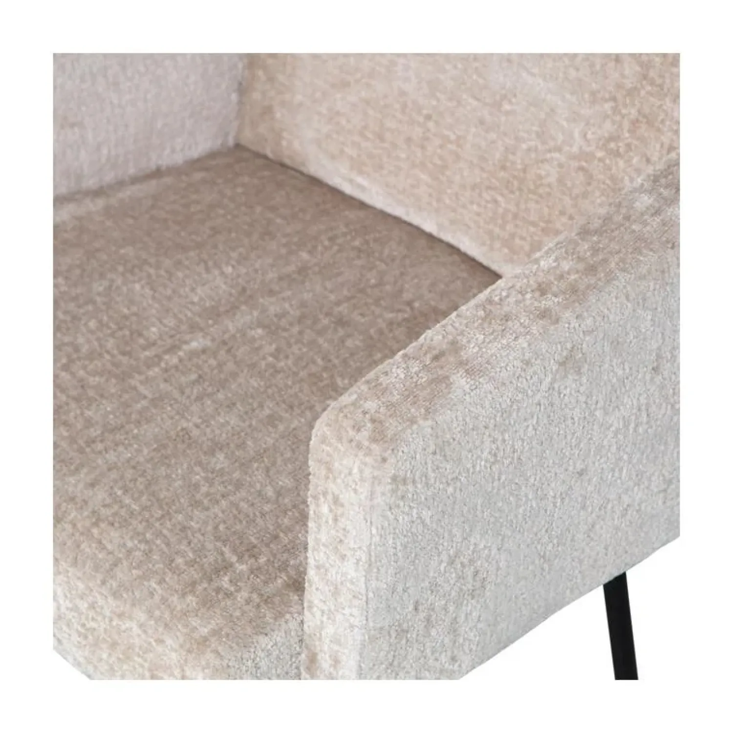 WOOOD Eetkamerstoelen|Mount Eetkamerstoel Met Armleuning Grof Geweven Stof Naturel