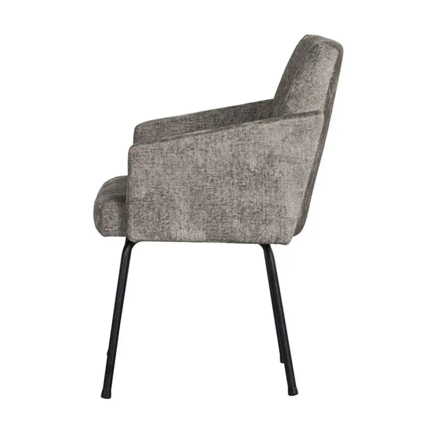 WOOOD Eetkamerstoelen|Mount Eetkamerstoel Met Armleuning Grof Geweven Stof Taupe