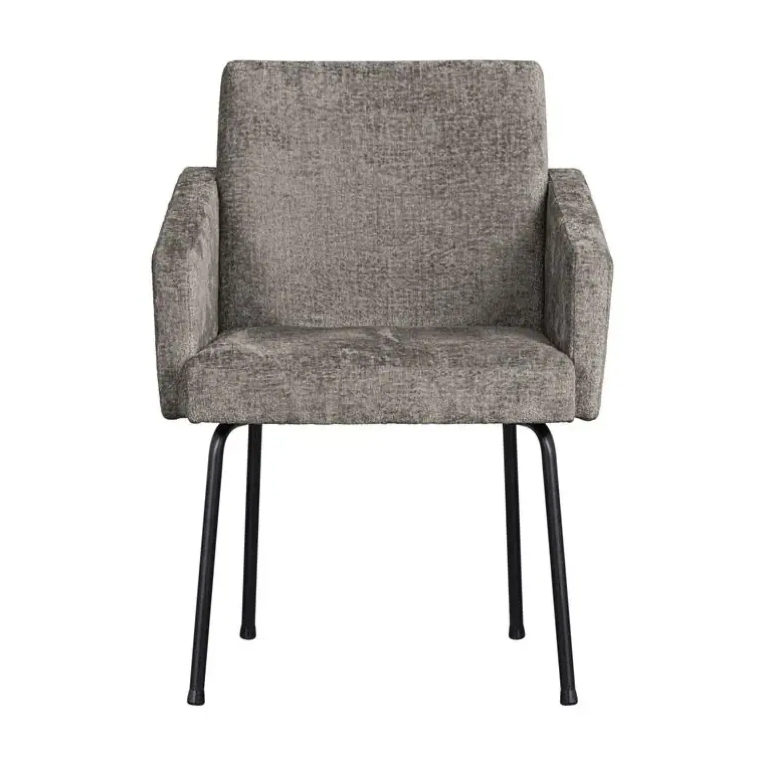 WOOOD Eetkamerstoelen|Mount Eetkamerstoel Met Armleuning Grof Geweven Stof Taupe