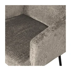 WOOOD Eetkamerstoelen|Mount Eetkamerstoel Met Armleuning Grof Geweven Stof Taupe