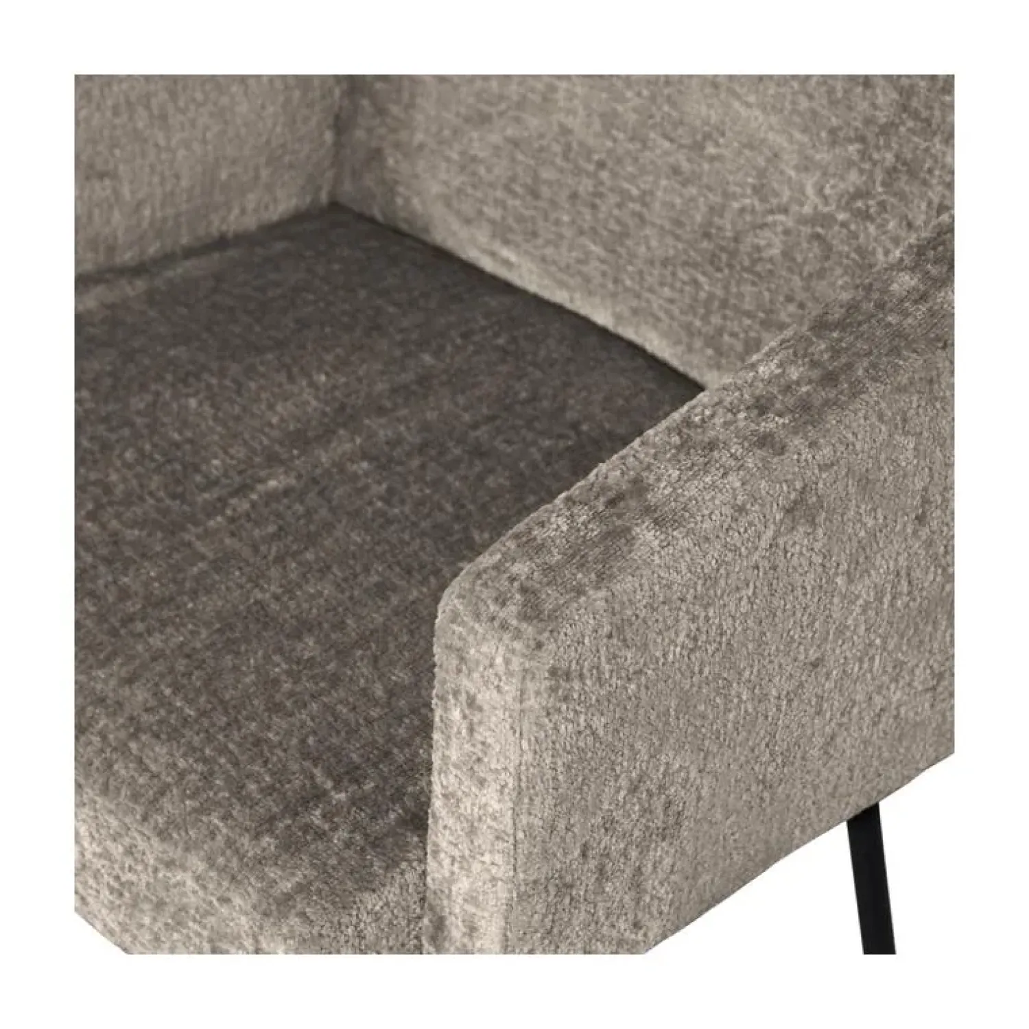 WOOOD Eetkamerstoelen|Mount Eetkamerstoel Met Armleuning Grof Geweven Stof Taupe