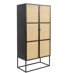 NORI Living Wandkasten|Boekenkasten|Muji hoge wandkast met 6 vakken rotan 70cm