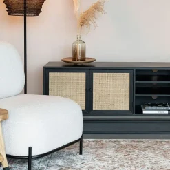 NORI Living Industriele Kasten|Tv Meubels|Muji tv meubel met 3 lades rotan 150cm