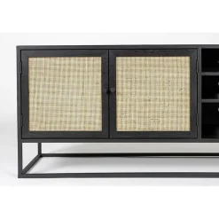 NORI Living Industriele Kasten|Tv Meubels|Muji tv meubel met 3 lades rotan 150cm