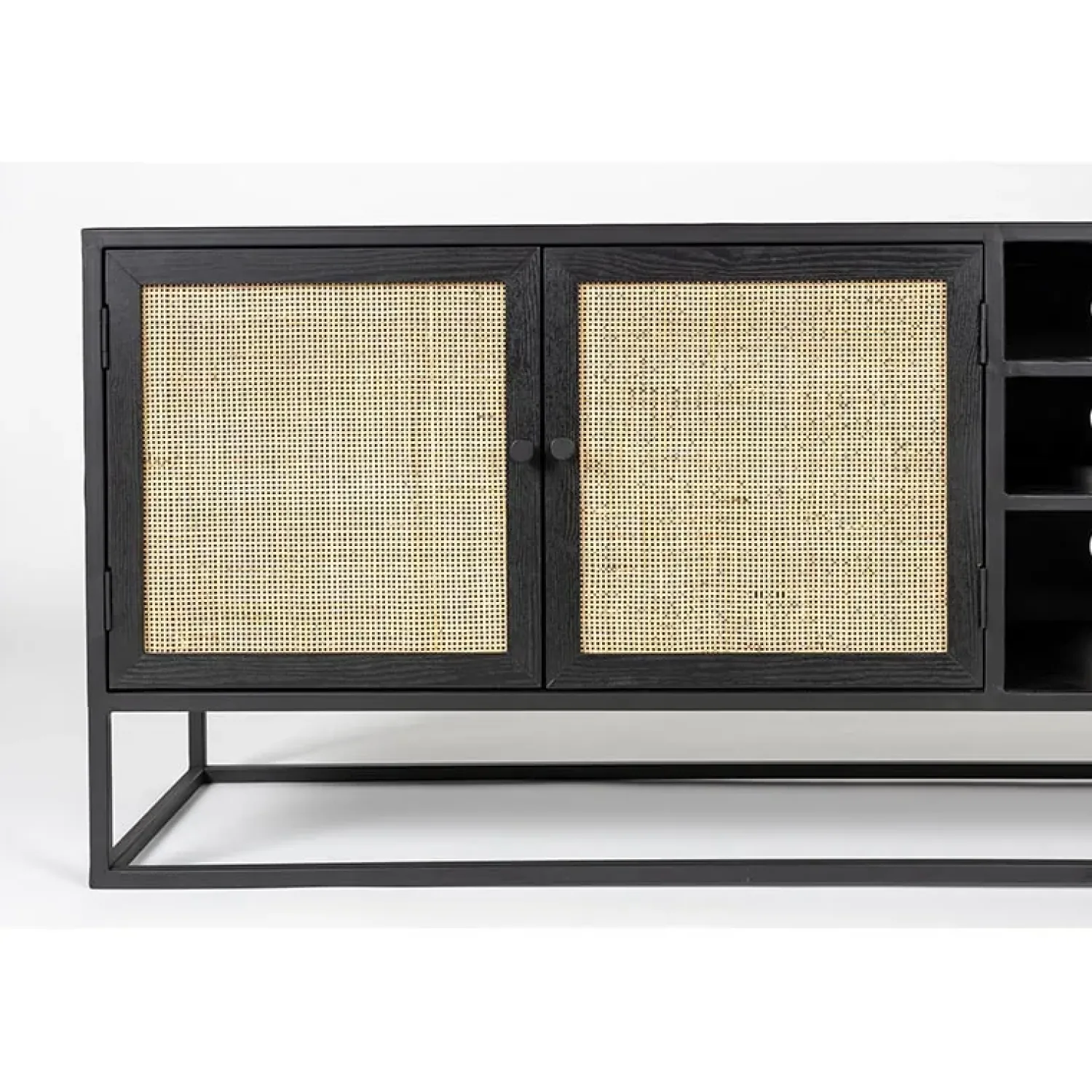 NORI Living Industriele Kasten|Tv Meubels|Muji tv meubel met 3 lades rotan 150cm