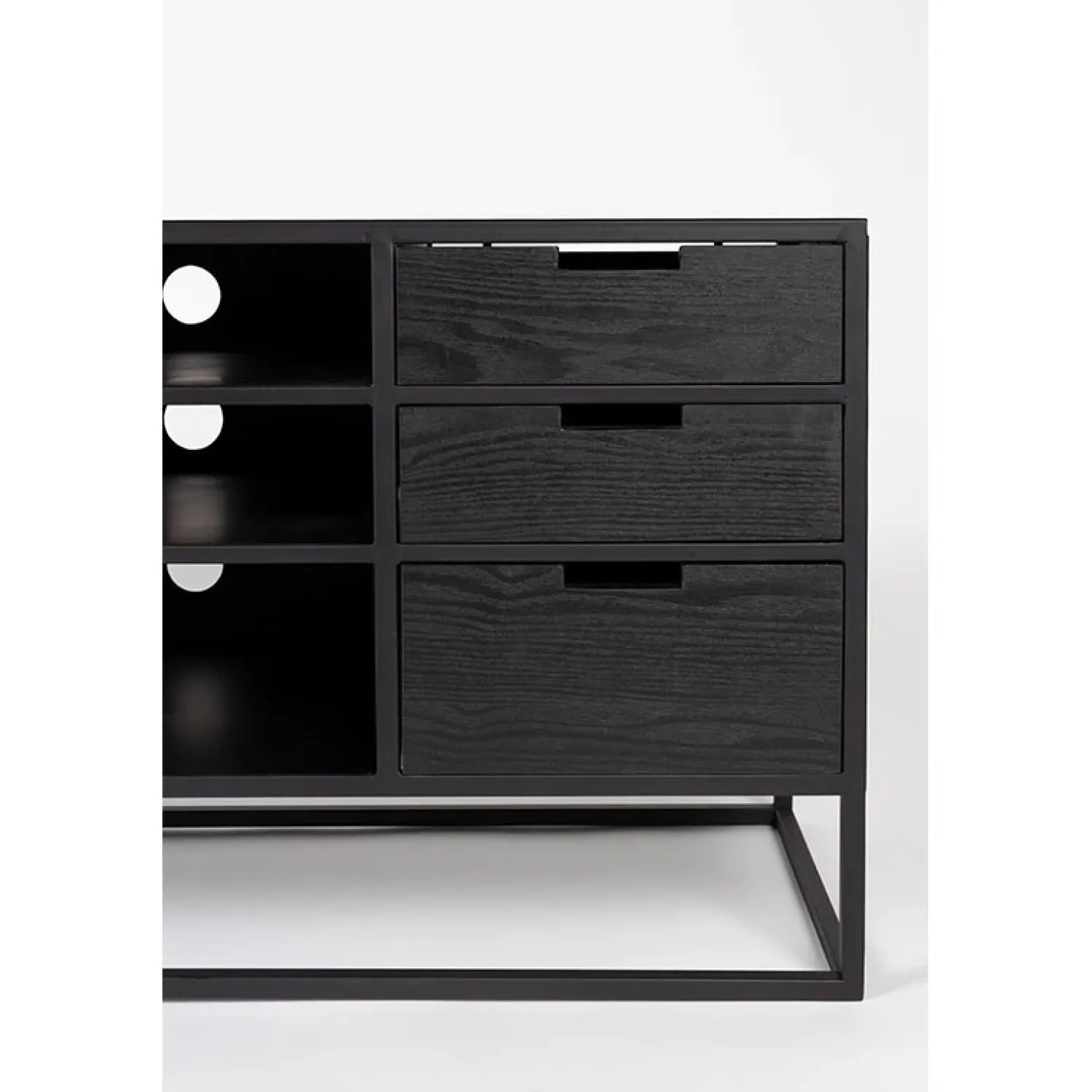 NORI Living Industriele Kasten|Tv Meubels|Muji tv meubel met 3 lades rotan 150cm