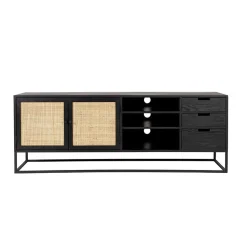 NORI Living Industriele Kasten|Tv Meubels|Muji tv meubel met 3 lades rotan 150cm