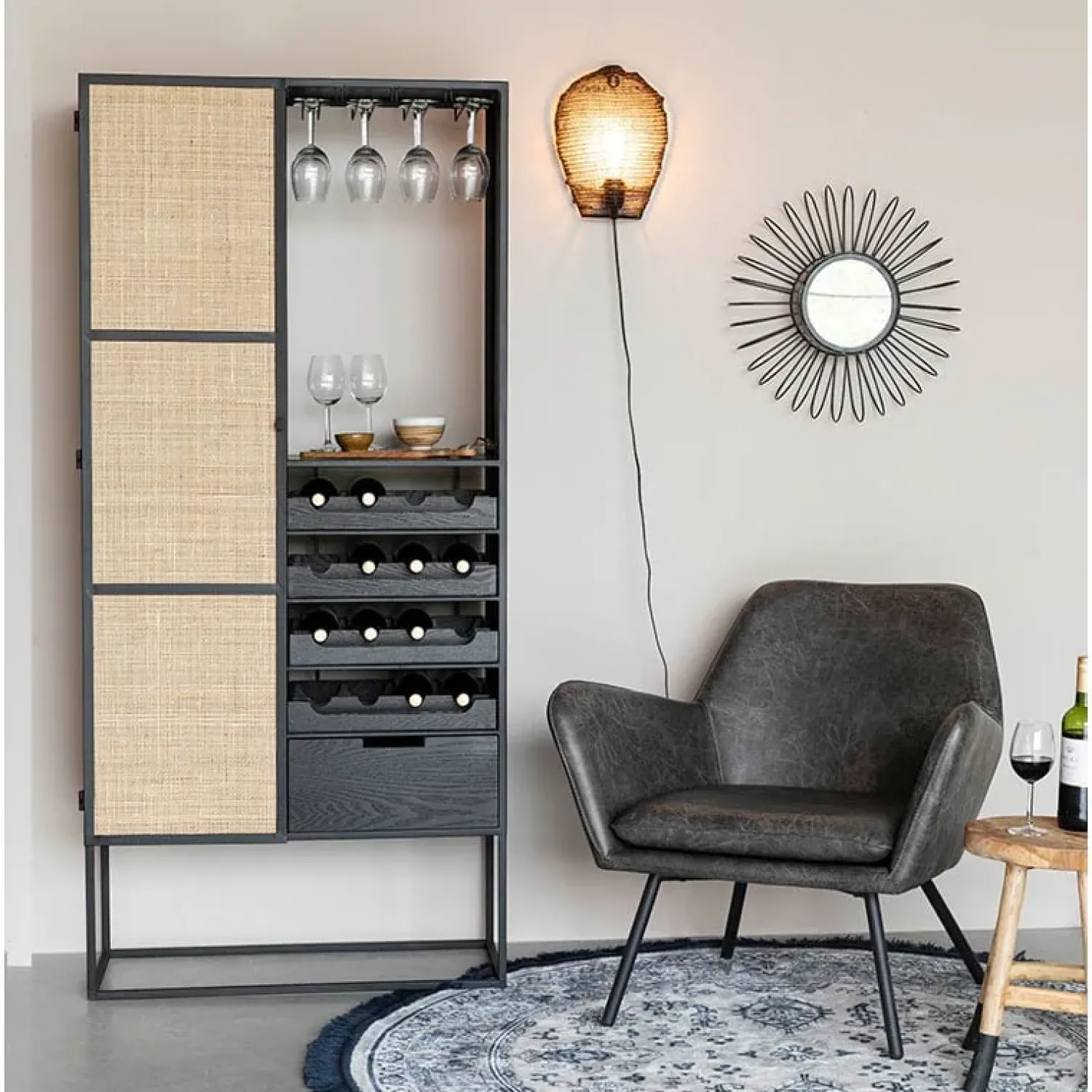 NORI Living Wijnkasten|Wandkasten|Muji wijnkast 80cm