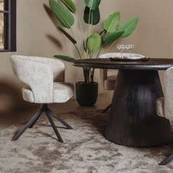 Tower living Eetkamerstoelen|Mura Eetkamerstoel stof Beige