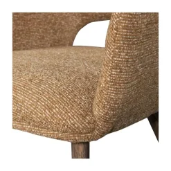 WOOOD Eetkamerstoelen|Murat Eetkamerstoel Geel Met Houten Poot Bruin