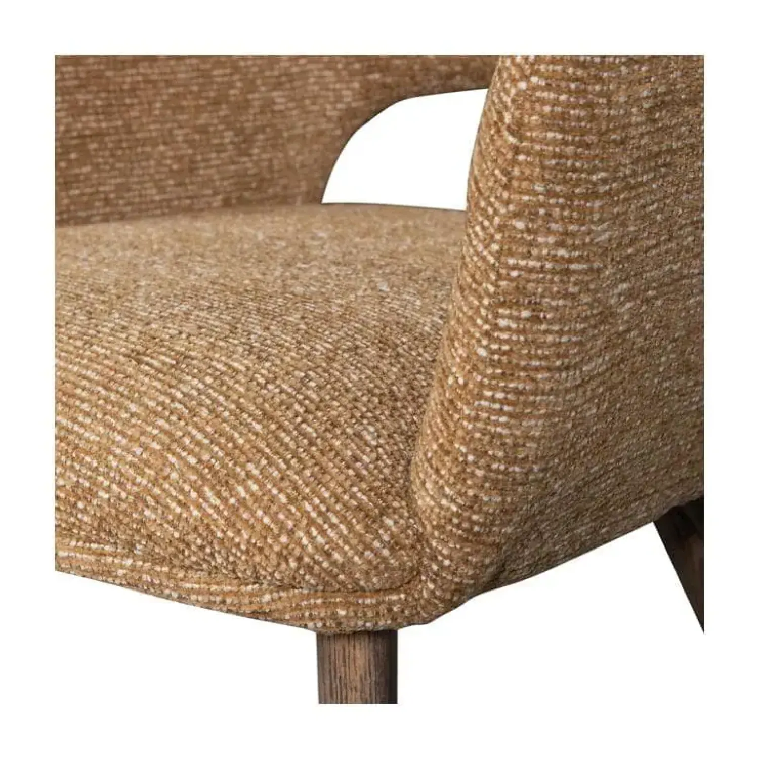 WOOOD Eetkamerstoelen|Murat Eetkamerstoel Geel Met Houten Poot Bruin